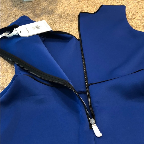 NWT REED XS Blue and Black Scuba Fit & Flare Dress - Picture 13 of 16